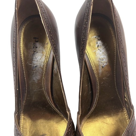 Vintage Prada Leather Peep Toe Heels 38.5   8 - Picture 7 of 13